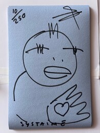 LHOOQ #10 (Drawing on blueback print) — a Systaime work on Artsy