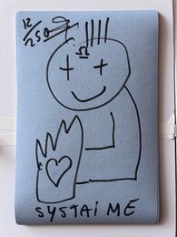 LHOOQ #12 (Drawing on blueback print) — a Systaime work on Artsy